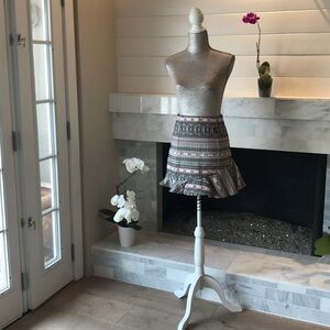 Topshop Tribal Print Ruffled Mini Skirt 4 EUC